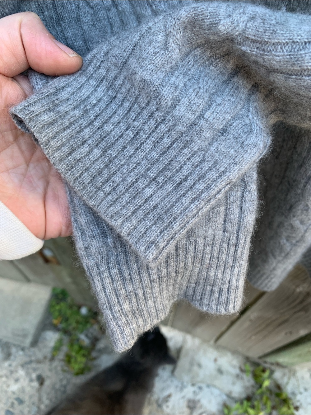 Vintage KENAR 100% 2-Ply Cashmere Cable Knit Turtleneck Sweater L - Picture 3 of 5